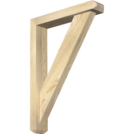 Ekena Millwork Traditional Craftsman Rough Sawn Bracket w/ Offset Brace, Douglas Fir, 4"W x 20"D x 28"H BKT0402X20X28TRA04RDF